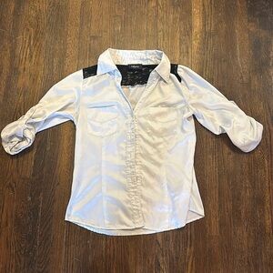 White and black dress button down